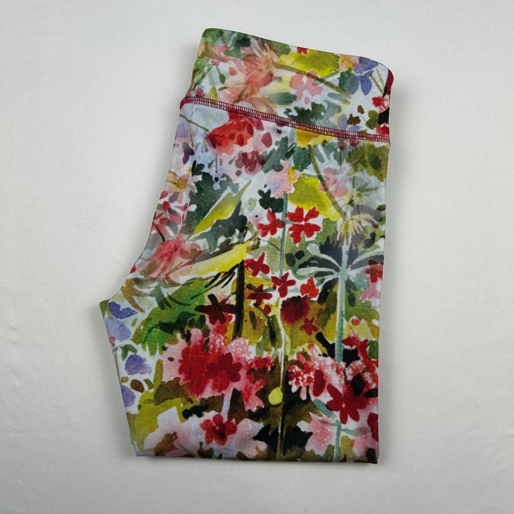 Pure + Good Floral Yoga Leggings Womens Small Capri Watercolor Botanical Print